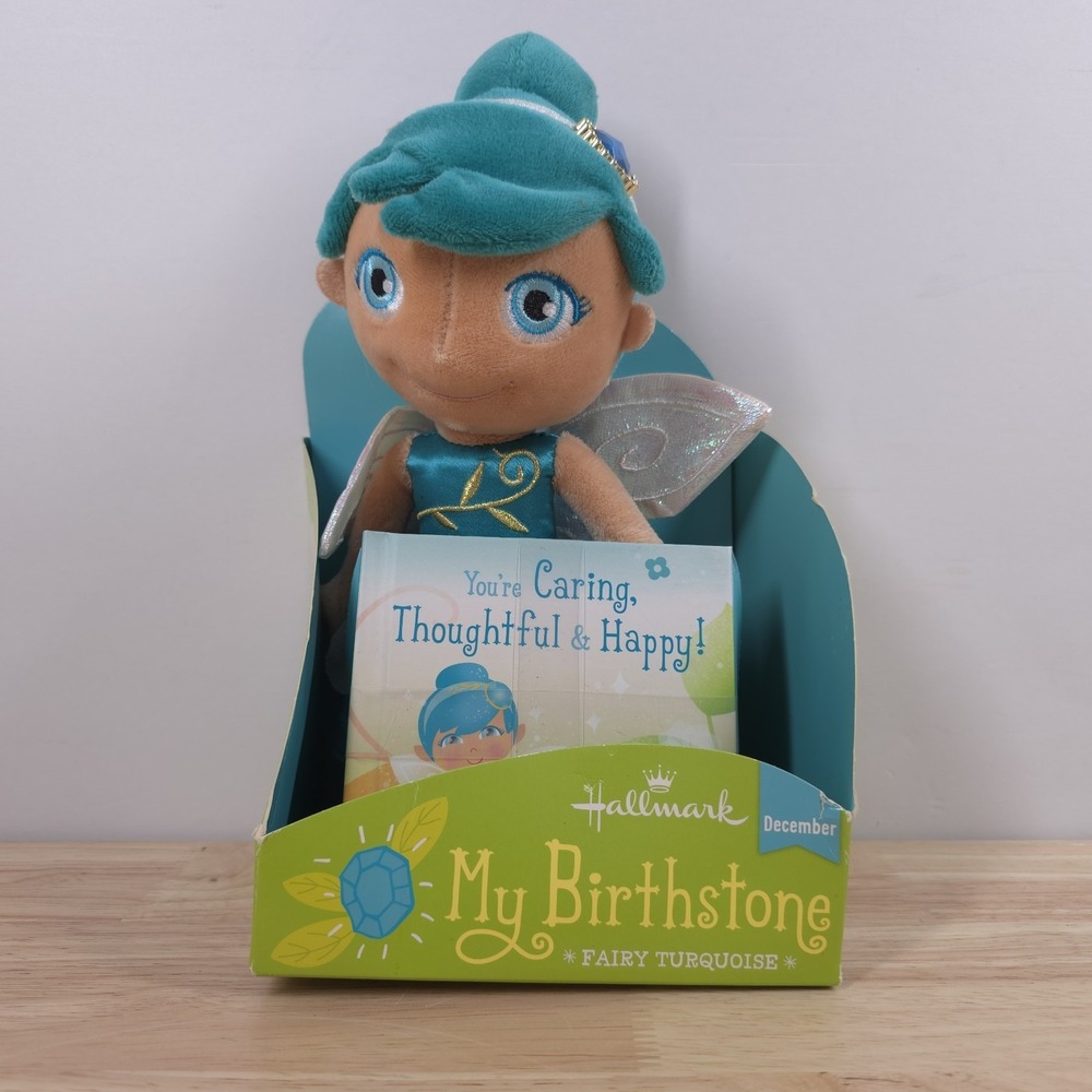 Hallmark My Birthstone Fairy December Turquoise Plush Fairy with Book